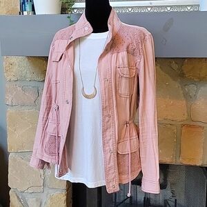 Maurices Boho Shabby Chic Jacket, rose, Medium